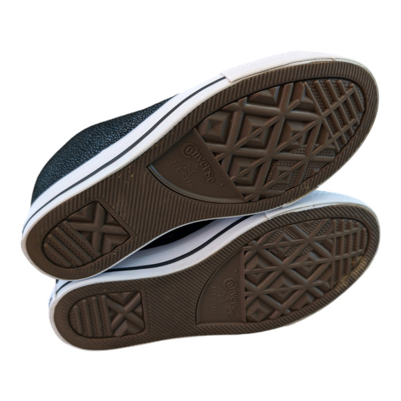 Converse 2017 CTAS Lux Mid Hidden Wedge Black Stingray Pebbled Leather Sneaker 7 - Picture 7 of 10